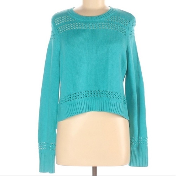 C Wonder Fancy Stitch Aqua Sweater Crewneck Medium women’s pullover top - Picture 1 of 10